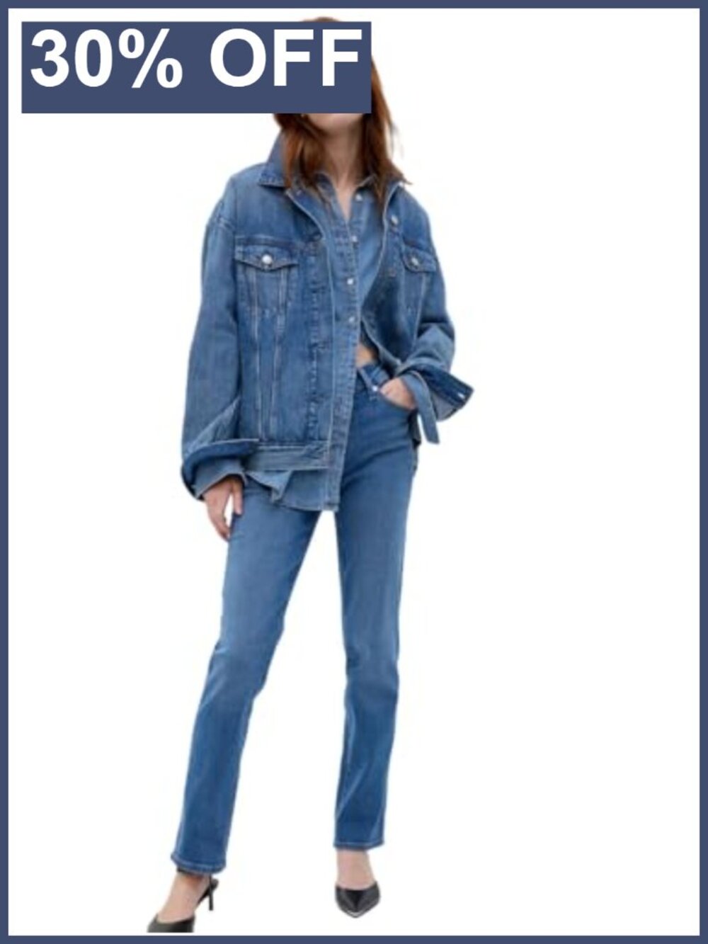Gap Classic Straight Fit Denim Jeans Mid Rise Pull On
